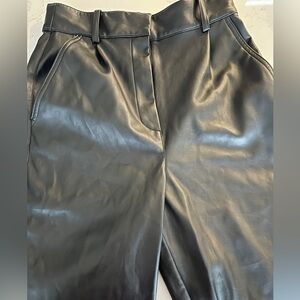 H and M faux leather women’s black pants size 4 like new